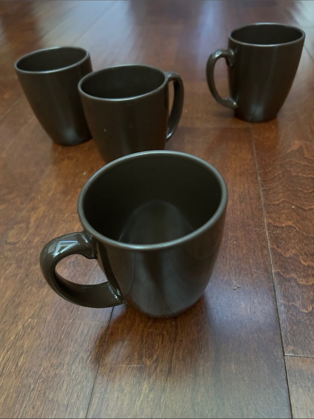 Corelle Chocolate Brown Stoneware Ceramic Mug Set of 4